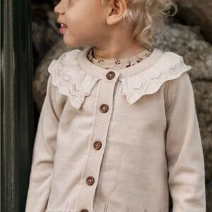 Organic cotton cream cardigan